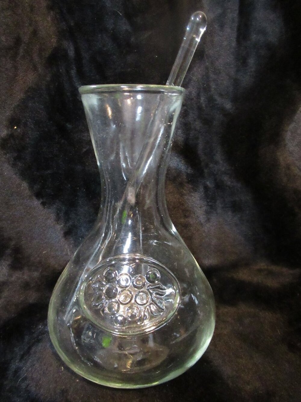 Clear Glass Apothecary Wine Carafe / Decanter with Glass Swizzle Stick